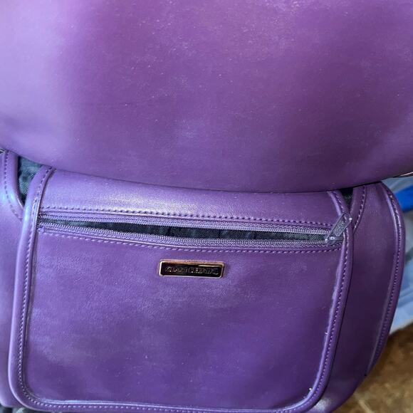 Giani Bernini Purple Leather Shoulder XBody Saddlebag Messenger Handbag Purse - Picture 7 of 7